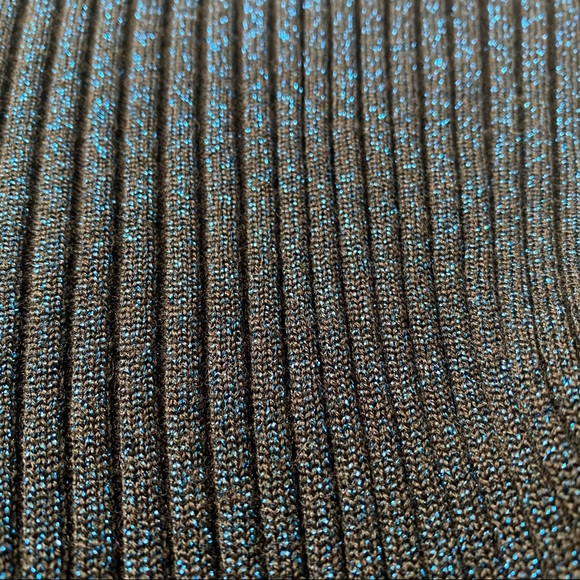 Dolce & Gabbana Metallic Blue Stretch Sweater Top - Picture 5 of 10